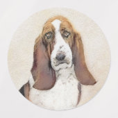 Étiquettes Basset Hound Peinture - Cute Original Chien Art (Design 1)