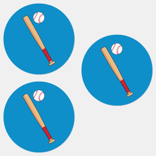Étiquettes Batte de baseball avec balle (Groupe)