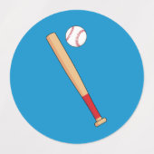 Étiquettes Batte de baseball avec balle (Design 1)