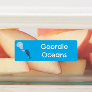 Étiquettes Belle baleine soufflant bulles dessin personnalisé