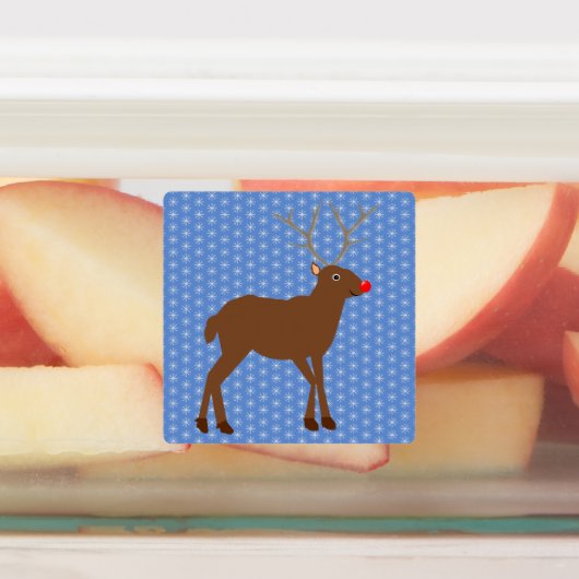 Étiquettes Belle renne de Noël avec nez rouge (Apposé)