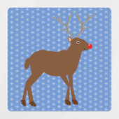 Étiquettes Belle renne de Noël avec nez rouge (Design 2)