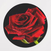Étiquettes Belle rose rouge (Design 1)