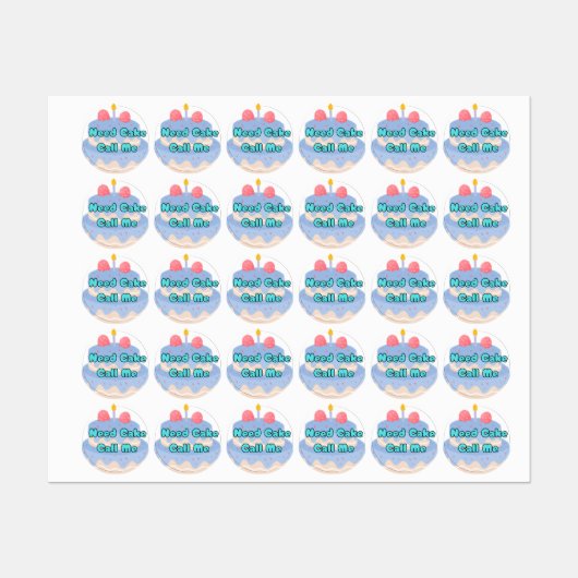 Étiquettes Besoin de Cool de gâteaux (Feuille)