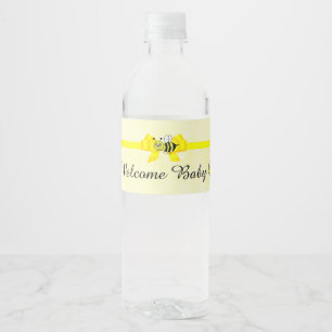 Étiquettes bienvenus de l'eau de bourdon de jaune