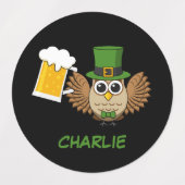 Étiquettes Bière Boire Chouette Saint Patrick's Day | Personn (Design 1)
