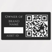 Étiquettes Black Asset QR | Custom Company Property Tracking (Design 2)