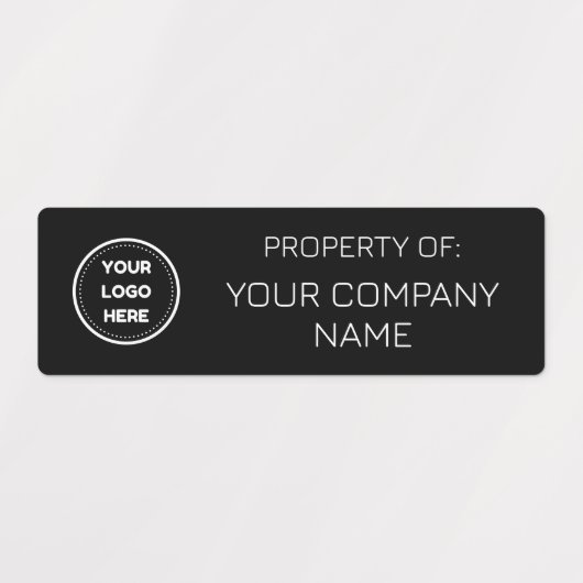 Étiquettes Black | Minimal Ajouter Logo Propriété Des Étiquet (Design 2)