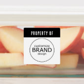 Étiquettes Black Stripe Propriété Du Logo D'Entreprise (Apposé)