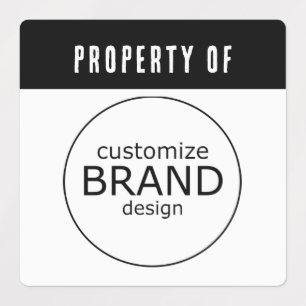 Étiquettes Black Stripe Propriété Du Logo D'Entreprise