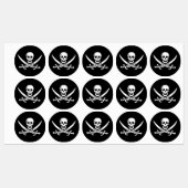 Étiquettes Blanc, Drapeau Pirate Calico Jack, Crâne & Cutlass (Feuille)