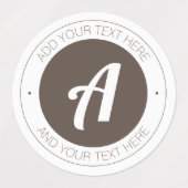 Étiquettes Blanc & Marron ou Ajouter un logo Étanche (Design 1)