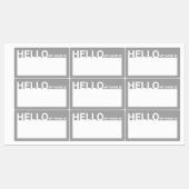 Étiquettes Blanc Moderne Bonjour Mon Nom Est Gris (Feuille)