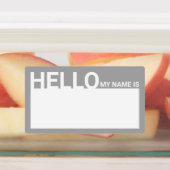 Étiquettes Blanc Moderne Bonjour Mon Nom Est Gris (Apposé)