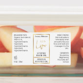 Étiquettes Blanc & Or 1 OZ 30ml Bouteille Soin imperméable (Apposé)