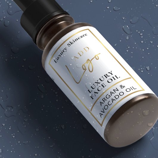 Étiquettes Blanc & Or 1 OZ 30ml Bouteille Soin imperméable