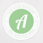 Étiquettes Blanc & Sage ou Ajouter un logo étanche (Design 1)