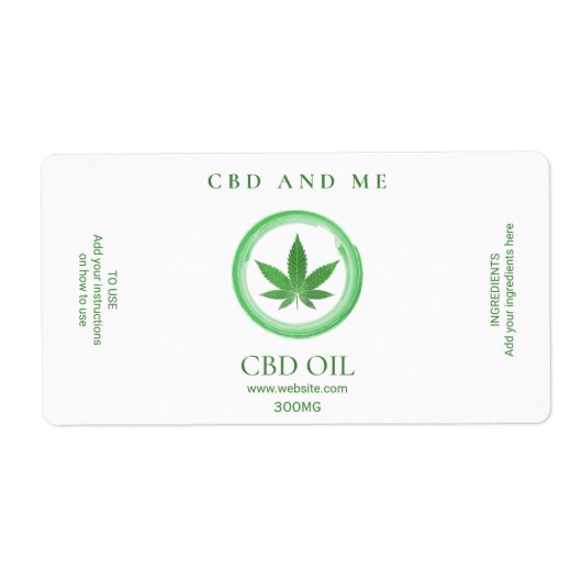 Étiquettes blancs de CBD Oil (Devant)