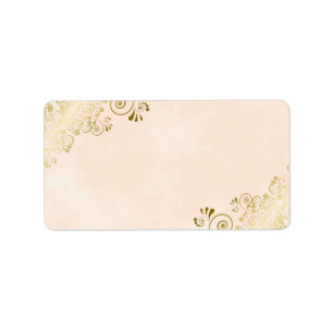 Étiquettes blancs Gold & Peach pour do-it-yourself