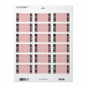 Étiquettes blancs Zebra Rose doux (Feuille entière)