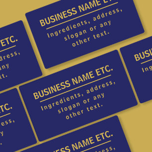 Étiquettes Bleu et or bleu marine polyvalent imperméable