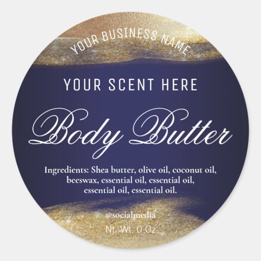 Étiquettes bleu et or de la Marine (Devant)