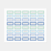 Étiquettes Bleu et vert En vichy Plaid Four Kid School (Feuille)