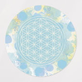 Étiquettes bleu, fleur de vie, géométrique (Design 1)