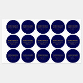 Étiquettes Bleu marine et or étanche multi-usage (Feuille)
