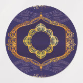 Étiquettes Bleu marine ou violet avec Mandalas or (Design 1)