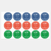 Étiquettes Bleu Orange Vert Fabriqué Avec Amour Alimentation  (Feuille)