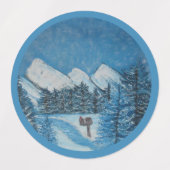 Étiquettes Bleu peint hiver- (Design 1)