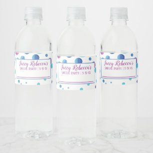 Étiquettes Bleu, Points Rose à écrire Votre Nom