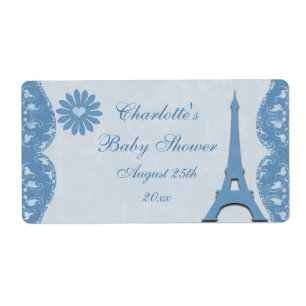 Étiquettes bleus de bouteille de Tour Eiffel
