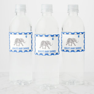 Étiquettes bleus de bouteille d'eau de baby showe