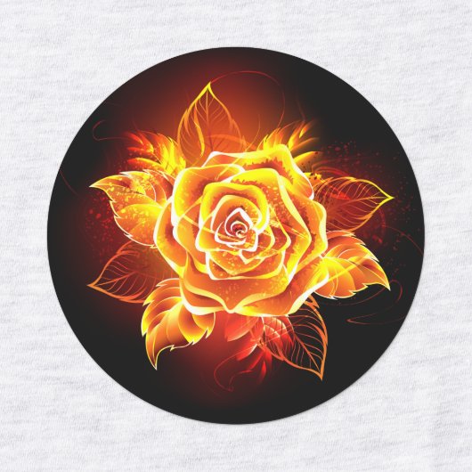 Étiquettes Blooming Fire Rose (Design 1)
