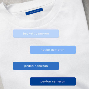 Étiquettes Blue Kids Name Iron On Clothing