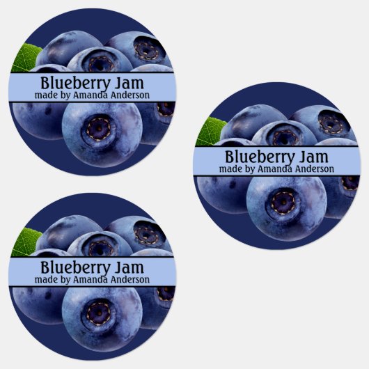 Étiquettes Blueberry Jam Cercle moderne (Groupe)