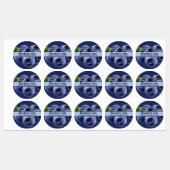 Étiquettes Blueberry Jam Cercle moderne (Feuille)