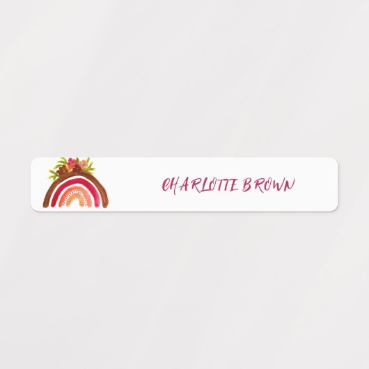 Étiquettes Boho Arc-en-ciel Retour à l'école Aquarelle étanch (Design 2)