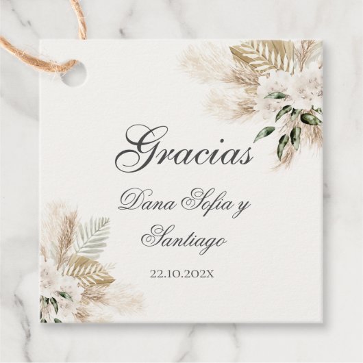 Étiquettes Boho de Mariage pour cadeaux (Devant)
