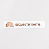 Étiquettes Boho Modern Rainbow Collections Nom École (Design 1)