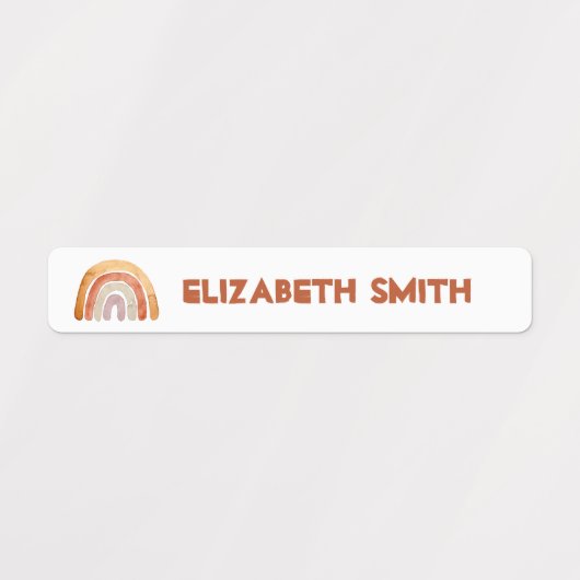 Étiquettes Boho Modern Rainbow Collections Nom École (Design 2)