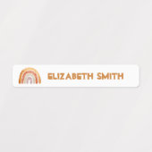 Étiquettes Boho Modern Rainbow Nom personnalisé École (Design 1)