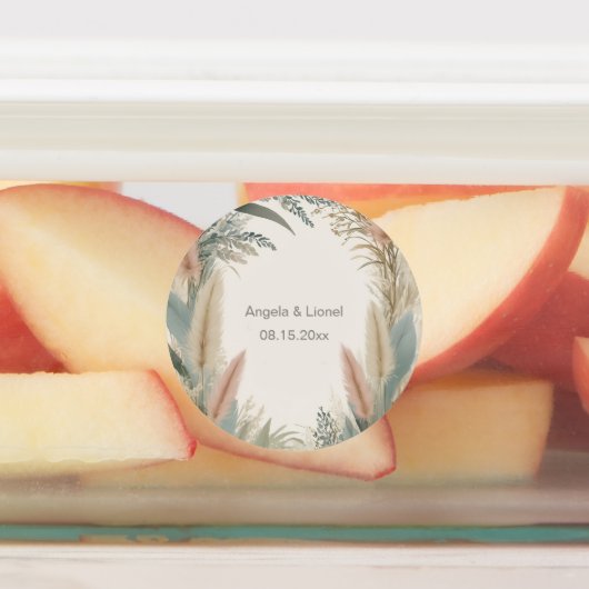 Étiquettes Boho Pampas Grass Terracotta Mariage (Apposé)