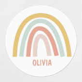 Étiquettes Boho Pastel Rainbow Personnalisé (Design 2)