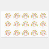 Étiquettes Boho Pastel Rainbow Personnalisé (Feuille)
