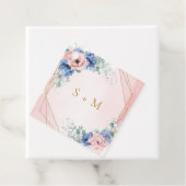 Étiquettes Boho rose et bleu fleuri eucalyptus fav (En situation)