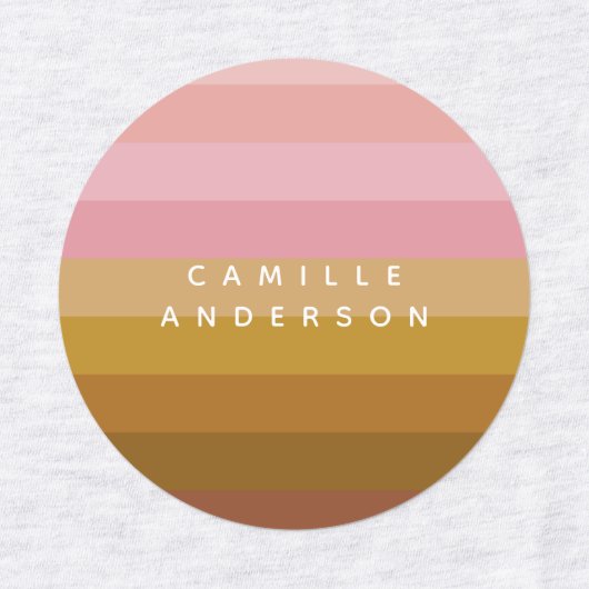 Étiquettes Boho rose et Terracotta Nom des bandes géométrique (Design 1)