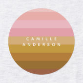 Étiquettes Boho rose et Terracotta Nom des bandes géométrique (Design 2)